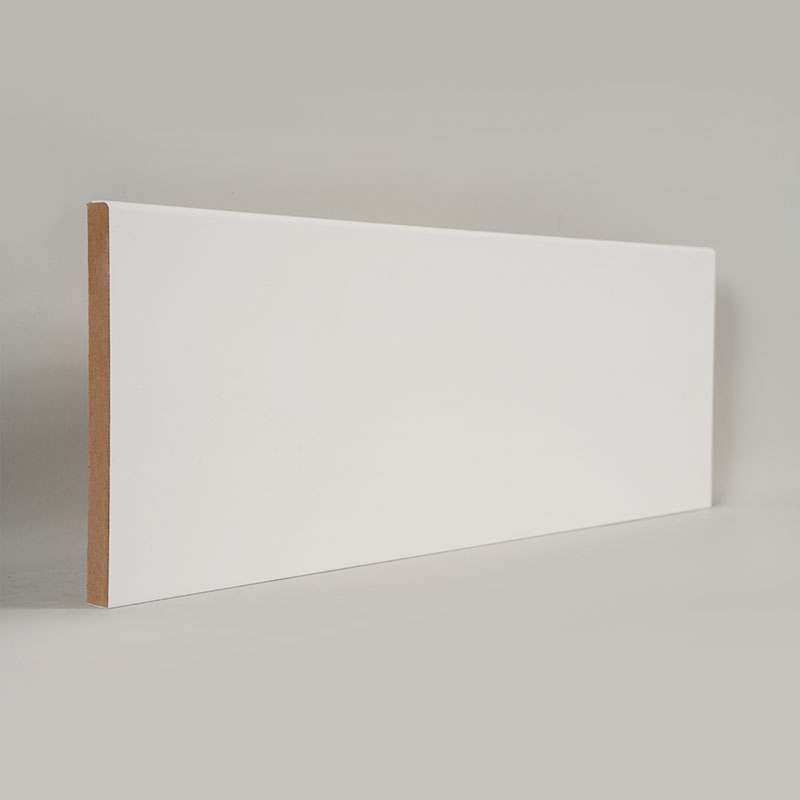 MDF 스커트 보드(필러 프라이머 & 펄 화이트)1/2' x 5 1/2'