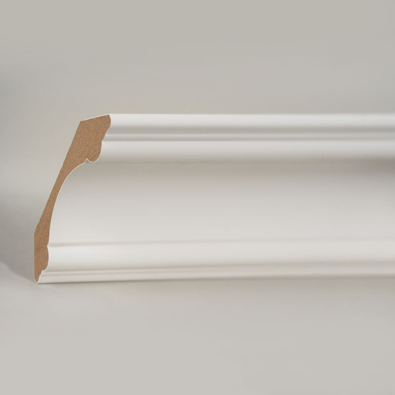 MDF 크라운 몰딩(필러 프라이머 & 펄 화이트) 3/4' x 3 3/8'