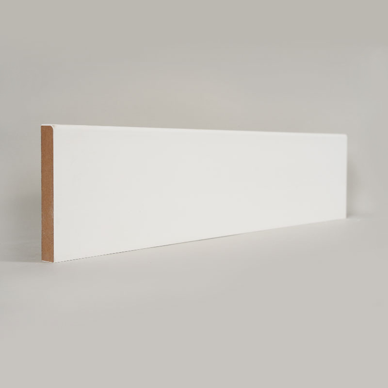 MDF 스커트 보드(필러 프라이머 & 펄 화이트)1/2' x 3 1/2'