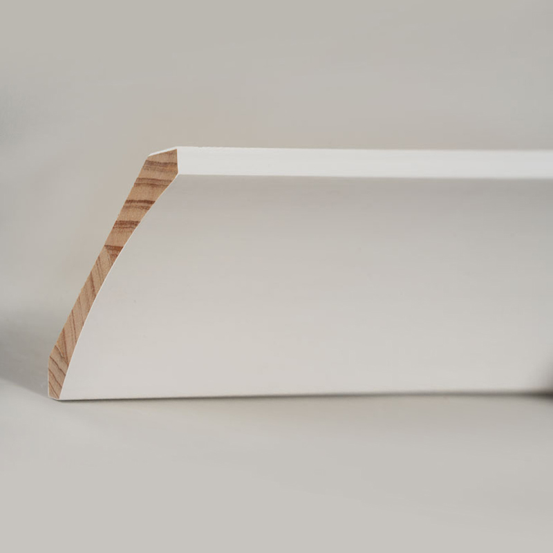 소나무 크라운 몰딩(필러 프라이머 & 펄 화이트) 3/5' x 4 1/4'
