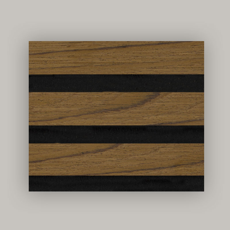 그릴 벽/음향 벽 패널(3면 엔지니어링 목재 베니어 포장) - 나뭇결 색상 2400/2700mm x 600mm