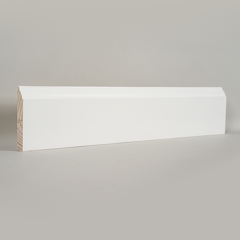 소나무 스커트 보드(필러 프라이머 & 펄 화이트) 3/5' x 3 1/4'