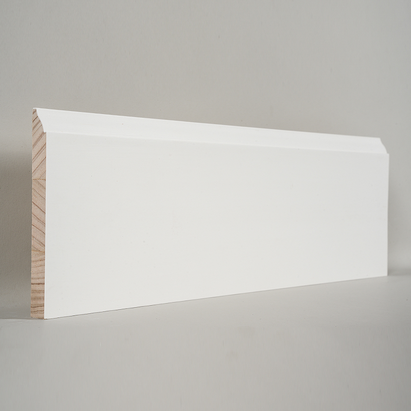 소나무 스커트 보드(필러 프라이머 & 펄 화이트) 3/5' x 5 1/4'