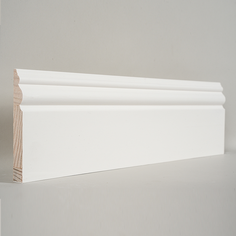 소나무 스커트 보드(필러 프라이머 & 펄 화이트) 3/5' x 4 1/2'