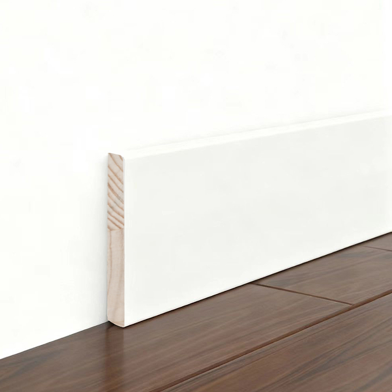 소나무 스커트 보드(필러 프라이머 & 펄 화이트) 1/2' x 3 1/2'