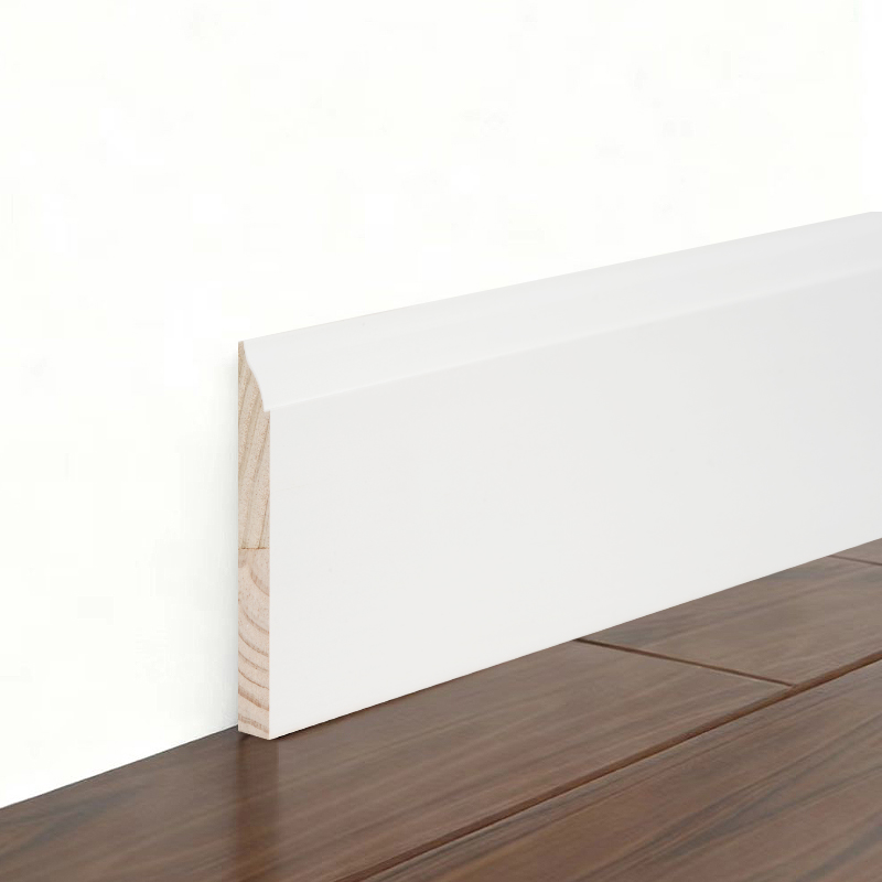 소나무 스커트 보드(필러 프라이머 & 펄 화이트) 3/5' x 5 1/4'
